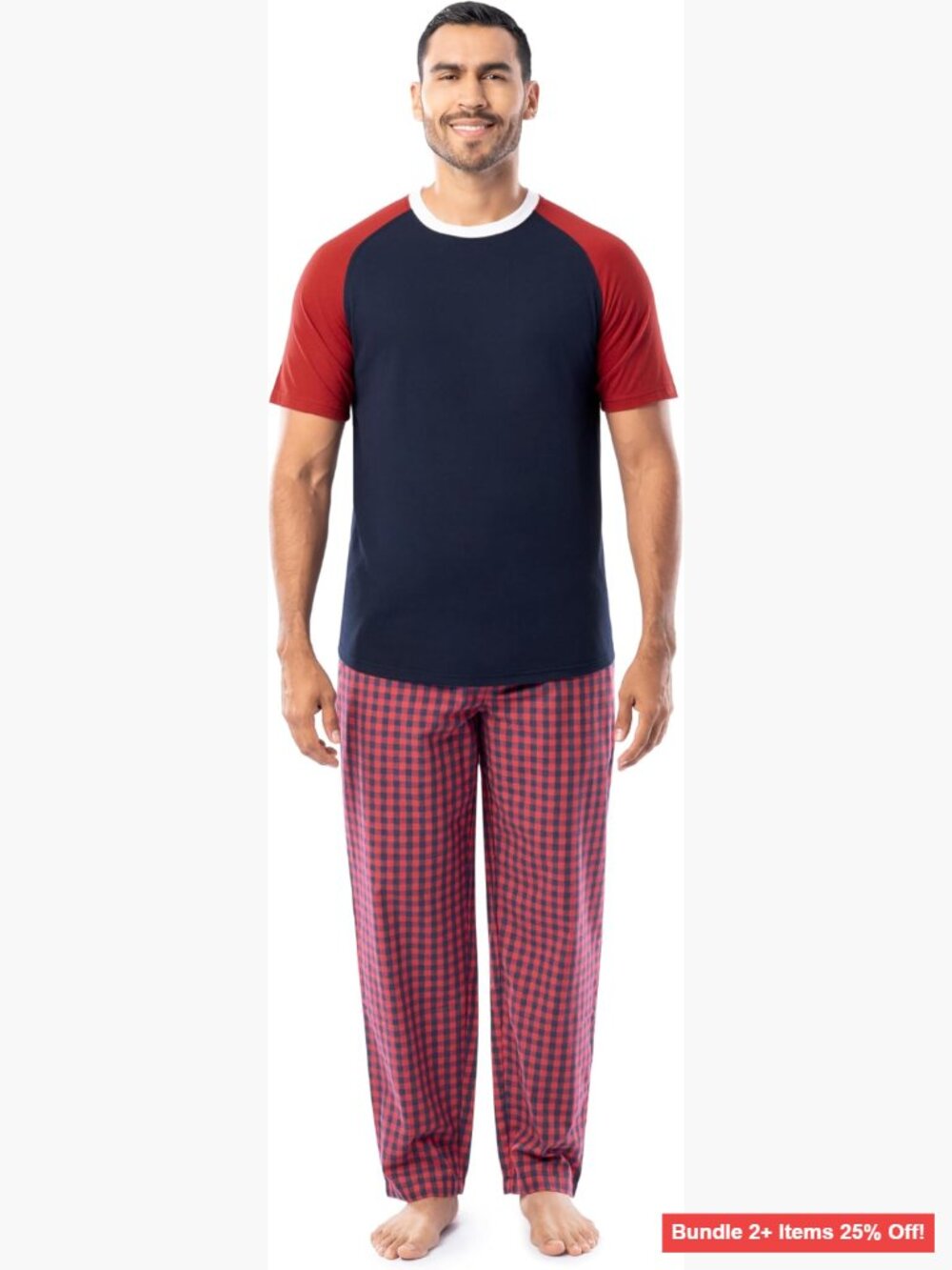 Men's Large Cotton Pajama Set, Relaxed Fit, Button Fly, Side Pockets